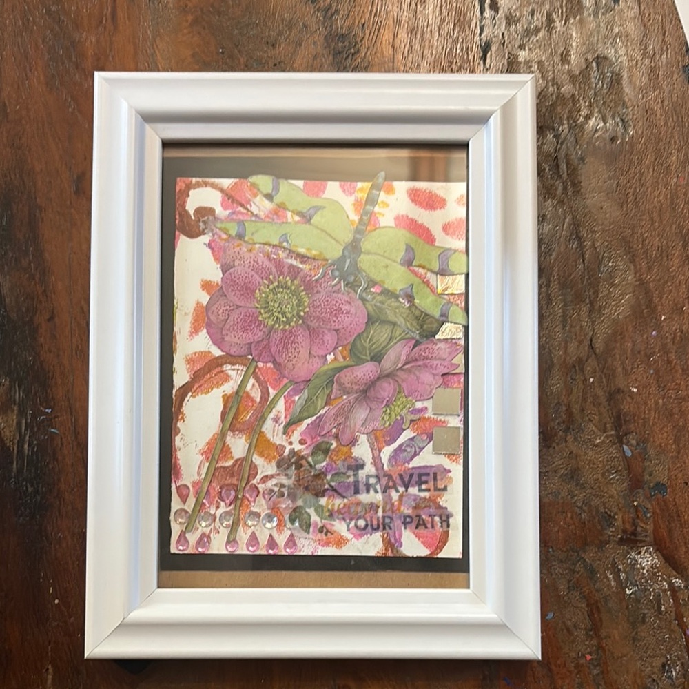 White Framed Floral Art Print - Picture 1 of 1